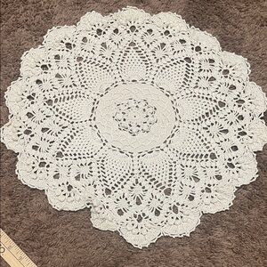 Elegant Crochet Doily 18”X18” round